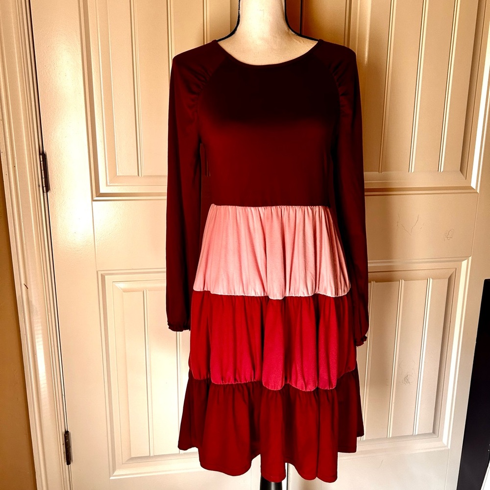 Blush by Us Angels Color block dress  with Burgundy and Pink size 16 Girls